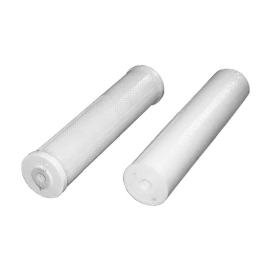 Two 20 inch white water filters angled from side
