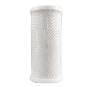 Large 10 inch white carbon block water filter front angle